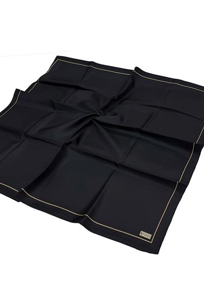 Vakko Eșarfă de mătase twill simplă - negru bej