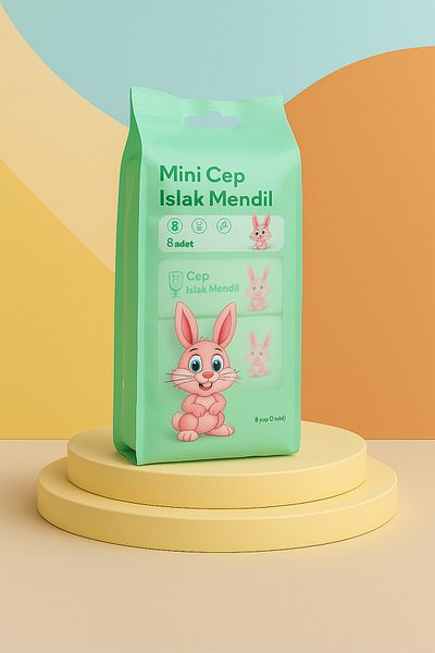 jetlegelsin 8 Li Mini Wet Wipes - Green (1 Package Için 8 Pieces)