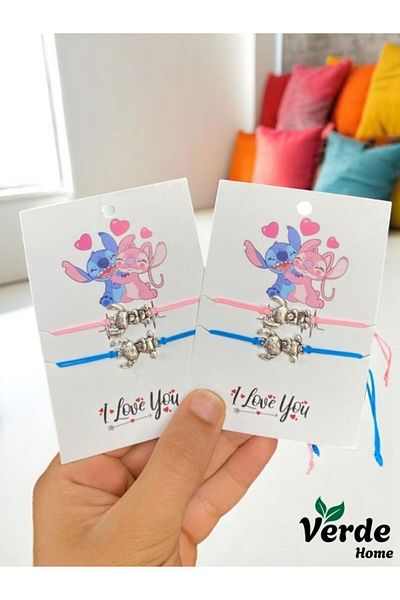 VerdeHome 4 Pack (2 Pcs) Disney Lilo and Stitch Dear Bracelet Friendship Bracelet Best Friends