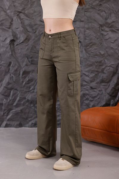 alanora High Waist Wide Leg Women's Cargo Pants - Straight Fit