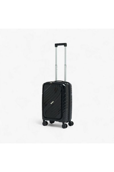 Oaklan by Shoexpress Textured Hardcase Trolley Bag with Retractable Handle - 20 Inches Check-in Bag