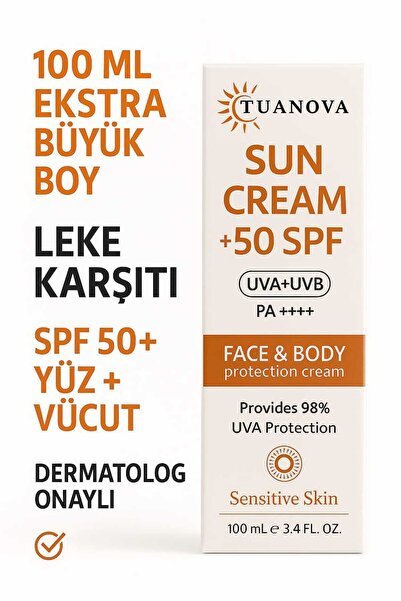TUANOVA Dermatolog Onaylı Spf 50 Yüz Ve Vücut Koruma Leke Karşıtı Güneş Kremi...