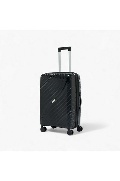 Oaklan by Shoexpress Textured Hardcase Trolley Bag with Retractable Handle - 24 Inches Check-in Bag