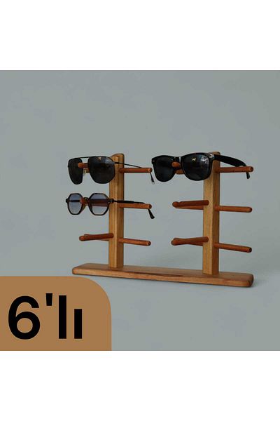 Dnz Wooden Glasses Stand 6 Pieces Natural