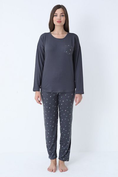 TURAY Weekend Lights Bamboo Uzunkol Women's Smoked Pajamas Set