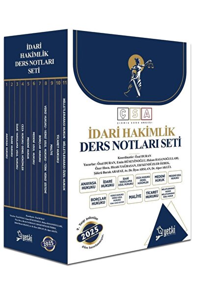 Yetki Yayıncılık Yetki 2025 İdari Hakimlik Ders Notları Seti Yetki Yayıncılık