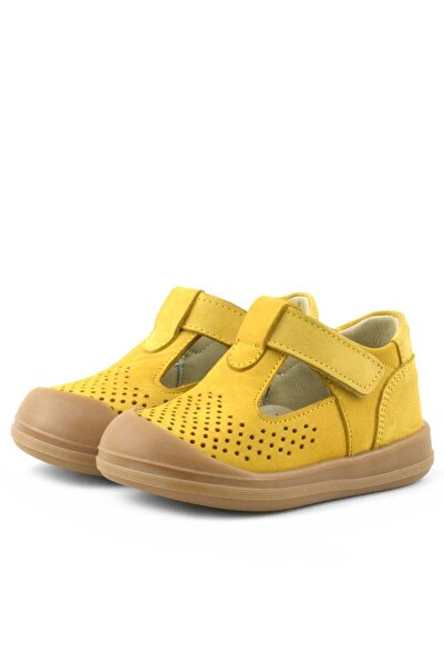 Rakerplus Shaun Genuine Leather Yellow Velcro Anatomical Baby Sandals