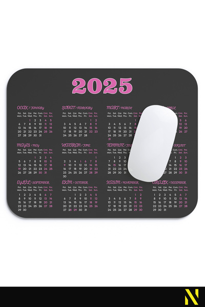 nilizma Έγχρωμο εργονομικό mousepad με ημερολόγιο 2025, ιδανικό για χρήση στο σπίτι και στο γραφείο, με αντιολισθητική επιφάνεια