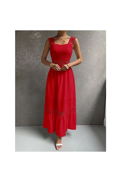 GAMZE ALPTEKİN Lace Detailed Anabel Dress Imported Airobin Lace Detailed Dress