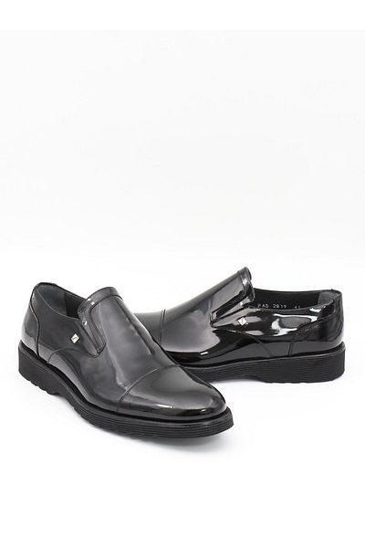 Fosco 2819 Black Patent Leather Genuine Leather Eva Sole Men's Shoes