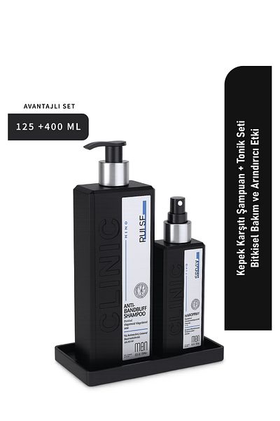 CLINIC PYROO Anti-Dandruff Shampoo + Tonic Set |   400ml + 125ml |   Herbal Care and Purifying Effect