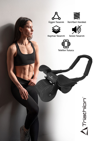 Triathlon T-226 Ab Roller Wheel / Karın Kası Egzersiz Tekerleği / Telefon Tutucu /