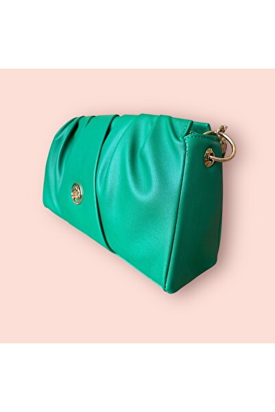 Angel Polo حقيبة يد وكتف يومية باللون الأخضر