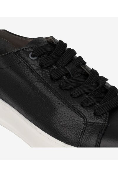 Greyder Erkek Siyah Hakiki Deri Sneaker Ayakkabı 3Y1SA15770