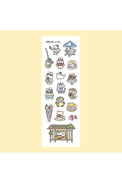Choice 02 Cartoon Stickers Korean Cute Graffiti Style Rabbit Stickers Kawaii Cartoon Animal Stickers Hand A