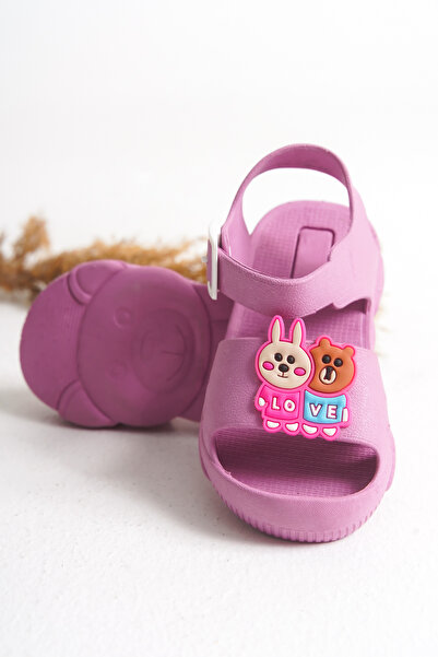 Krowaz Armour Güvenli Günlük Pembe Kaydırmaz Taban Hayvan Figürlü Tokalı Bile...