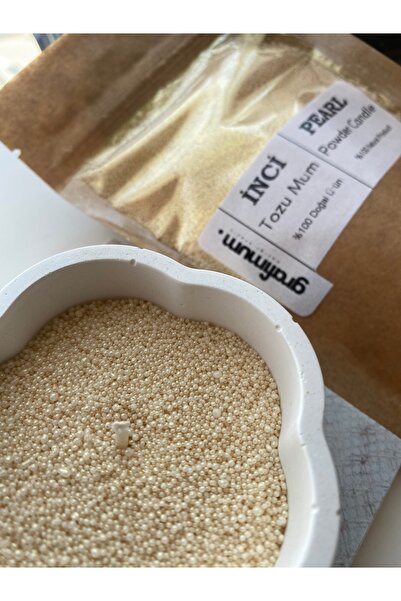 grafimum Sarı Sesefli Inci Tozu Mum Sonsuzluk Tozu Mum Doğal Mum Kokusuz Mum 20 Adet Fitil Ile 100gr