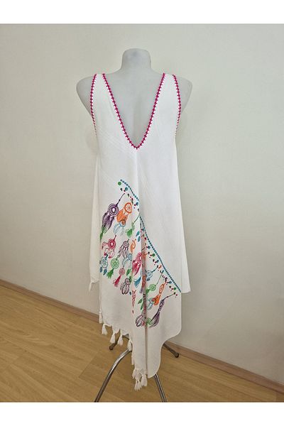 Milenam Bamboo Fabric Ethnic Pattern Pareo Beach Dress Summer Dress