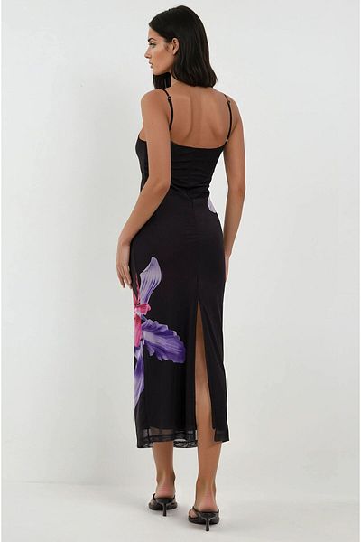 Hiccup Φόρεμα με λουλούδια Bodycon Maxi με λουράκι