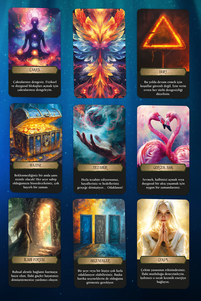 İkilem Yayınevi Evrenden Mesajlar Tarot Kehanet Destesi / 90 Açıklamalı Kart