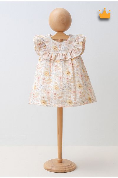 Mymio 6-24 Months Cotton Baby Girl Kids Floral Patterned Ruffled Summer Eid Dress 4321