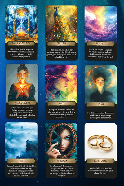 İkilem Yayınevi Evrenden Mesajlar Tarot Kehanet Destesi / 90 Açıklamalı Kart