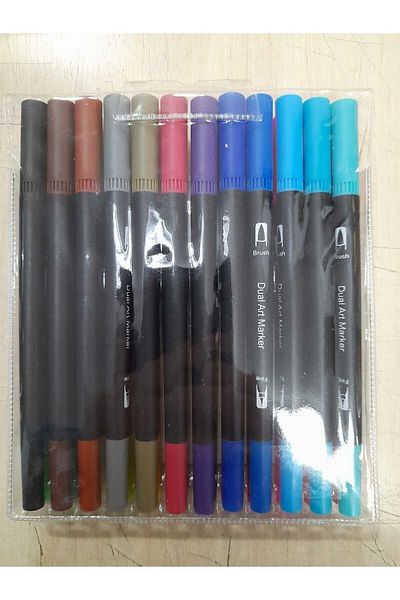 gebzeli Set of 24 Dual Double Sided Brushes and Fineliner Pens