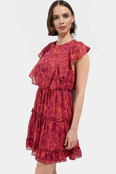 PayBuy Floral Pattern Mini Chiffon Dress Casual Summer Daily Wear Perfect Fit Zarifane Design
