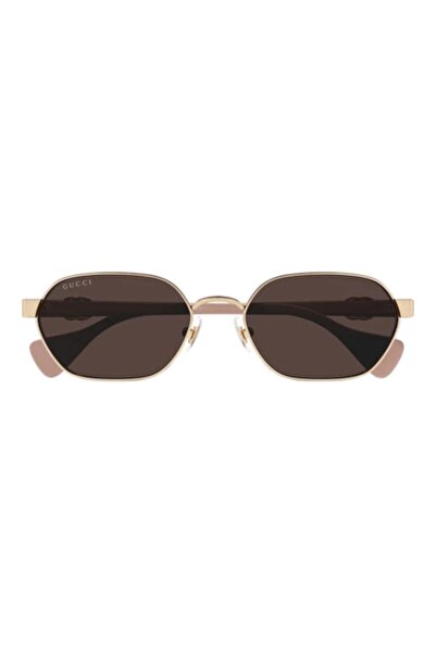 Gucci GC1593S00356 Rose Geometric Patterned Women's Sunglasses - Brown Lens, UV400