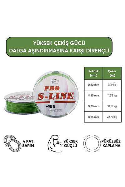 SUFIX Rope Knitting Fishing Line - 4 Layers - Pro S-Line - 100Mt - 0.20mm - 9.99kg Tensile