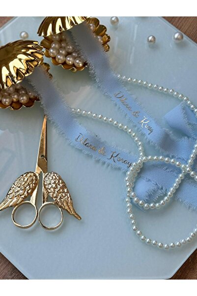 Atatuğ Hediyelik Kişiye Özel İsimli Nişan & Söz Kurdelesi Dökülen İncili