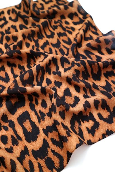 THE MOON Leopard Patterned Brown Cotton Scarf Bandana