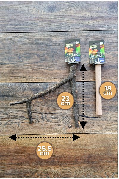 Vixpet Venty 2 Pieces Natural Parrot Perches - Sultan Monk Budgie Lori Paraket Perches M145