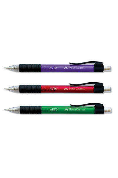 Faber Castell Auto 1338 Versatil Kalem 0.7 mm Pembe-Mor-Yeşil 3'lü Set