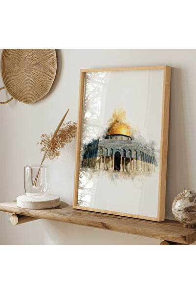 Hayyart Soyut Sanat, Kudüs, Kubbetüs Sahra Ahşap Çerçeveli Tekli Minimalist İ...