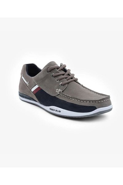 Greyder Ανδρικά γκρι γνήσιο δέρμα Marine Shoes 5y1ma00106