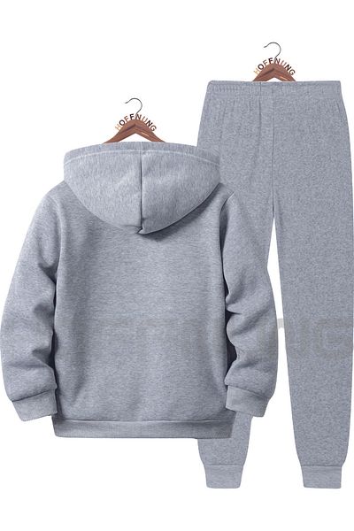 HOFFNUNG Full Sweatshirt Monaliza Woman Face Grey Printed Tracksuit Set