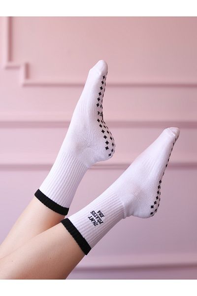 PS Girls Pilates Yoga Socks - Black Sole Anti-Slip Socks - Pilates Era Socks