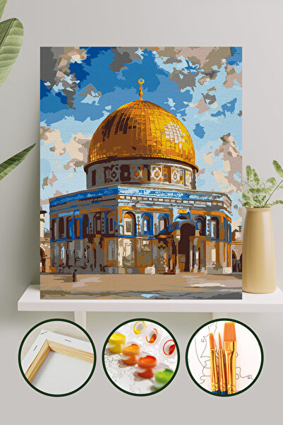 Palmiye Hobi Sanat Kırtasiye Sayılarla Boyama 40x50 Cm Tuval Seti Fırça Boya ...