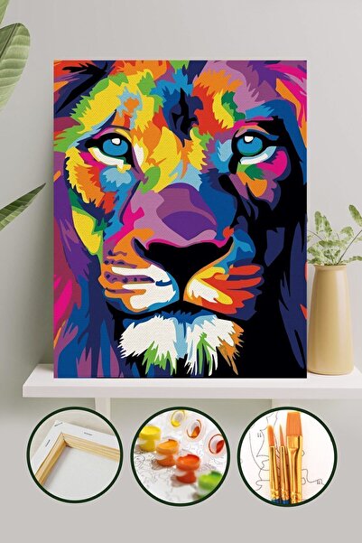 Palmiye Hobi Sanat Kırtasiye Sayılarla Boyama 40x50 Cm Tuval Seti Fırça Boya ...