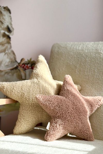 vivimade Baby Kids Living Room Decorative Stars Star Pillow Set of 2 Ecru-Salmon