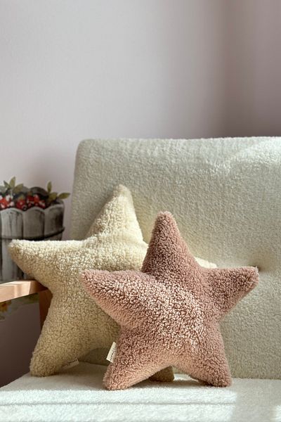 vivimade Baby Kids Living Room Decorative Stars Star Pillow Set of 2 Ecru-Salmon