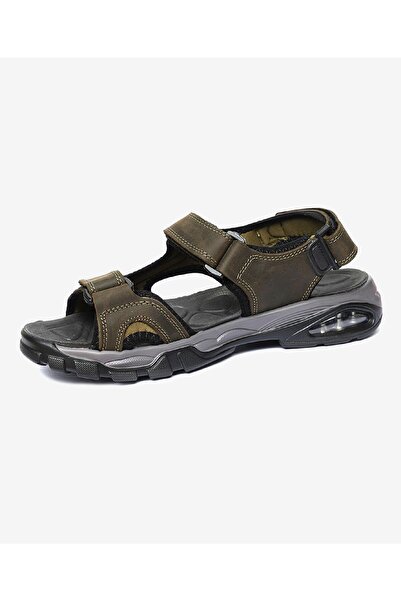 Greyder Erkek Haki Hakiki Deri Sandalet 4Y1CS14520