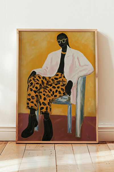 HİGUERA Ρετρό γυαλιά Γυναικεία Κίτρινο Φόντο Θεματική Καλλιτεχνική Διακόσμηση...