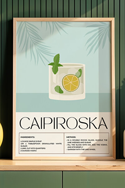 HİGUERA Caipiroska Cocktail Modern BAR Ζωγραφική τοίχου κουζίνας με φυσικό ξύ...