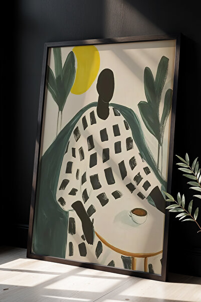 HİGUERA Γυναικεία ζωγραφική με θέμα τον ήλιο και το φυτό με μοντέρνα γραμμή μ...