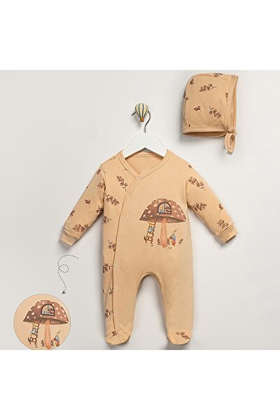 LOVE MAXX Lovemaxx Mushroom Jumpsuit Hat Set Beige