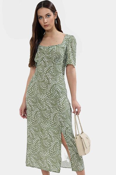 PayBuy Chic Polka Dot Midi Dress Viscose Fabric a Line Casual Distinguished Material Special Design Long Lasting