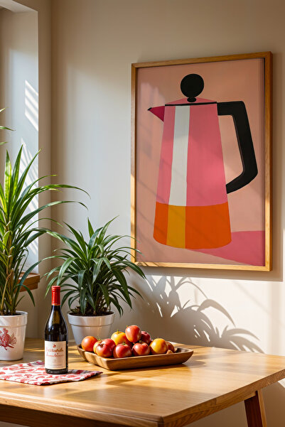 HİGUERA Ελάχιστο ροζ γαλλικό πιεστήριο με σχέδιο KTB Πίνακας τοίχου κουζίνας ...