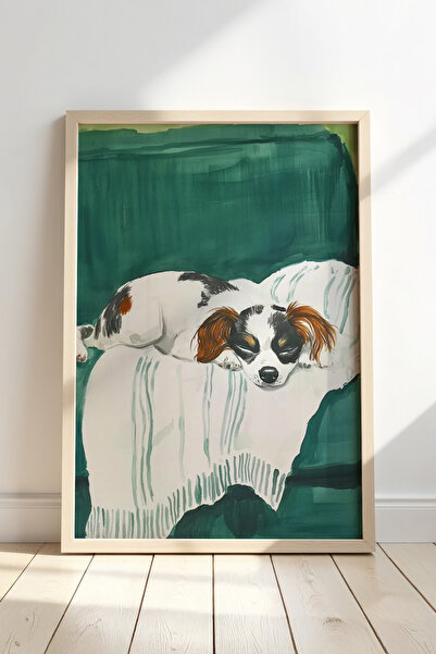 HİGUERA Ζωγραφική τοίχου με φυσικό ξύλινο πλαίσιο Little Friend Deep Sleep